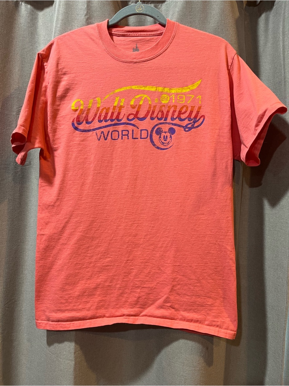 Walt Disney World Coral Tee with Gradient Logo